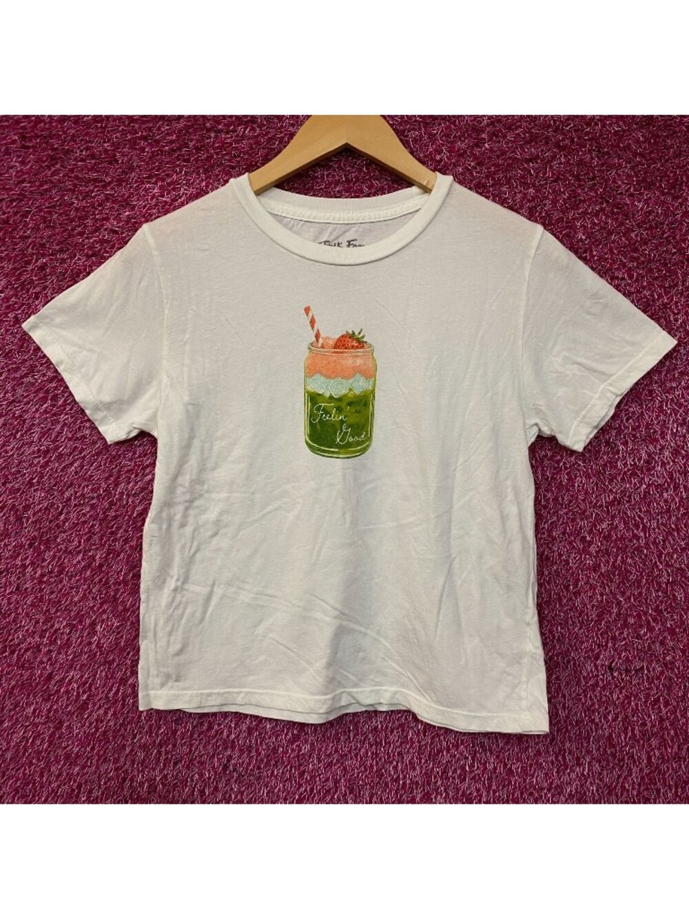 Junk Food Feelin Goof Matcha Graphic Crop Top Large